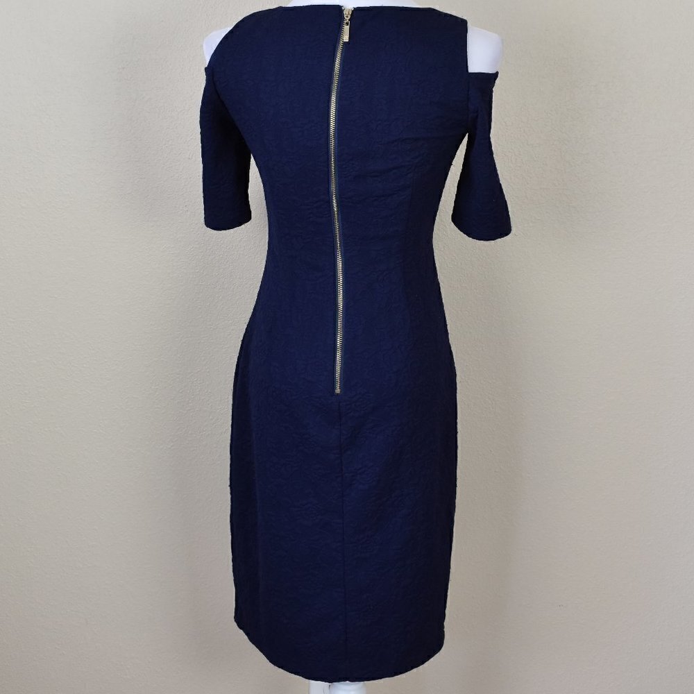 Eliza J Cold Shoulder Jacquard Sheath Dress 2 - Picture 5 of 8